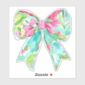 Preppy roze en groene boog sticker (Vel)