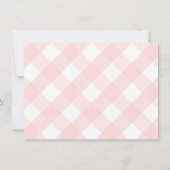 Preppy roze en groene boveniary Rabbit Baby shower Bedankkaart (Achterkant)