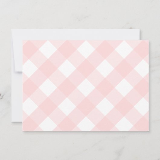 Preppy roze en groene boveniary Rabbit Baby shower Bedankkaart (Achterkant)