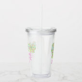 Preppy roze en groene gestreepte bogen gepersonali acryl drinkbeker (Rechts)