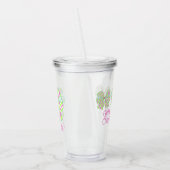 Preppy roze en groene gestreepte bogen gepersonali acryl drinkbeker (Links)