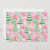 Preppy roze en groene kerstbomen Foto Feestdagenkaart (Achterkant)
