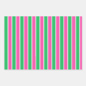 Preppy roze en groene kerstbomen inpakpapier vel (Voorkant 3)