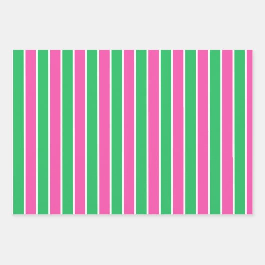 Preppy roze en groene kerstbomen inpakpapier vel (Voorkant 3)