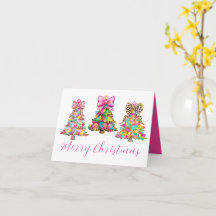 Preppy Roze en Groene Kerstbomen