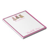 Preppy Roze en Groene Kerstbomen Notitieblok (Schuin)