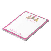 Preppy Roze en Groene Kerstbomen Notitieblok (Linkerzijde)