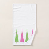 Preppy roze en groene kerstbomen op maat bad handdoek (Handdoek)