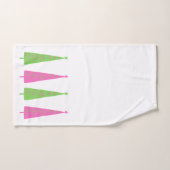 Preppy roze en groene kerstbomen op maat bad handdoek (Handdoek)