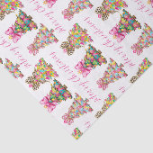 Preppy Roze en Groene Kerstbomen Tissuepapier (Detail)