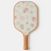 Preppy Roze en Groene Lijn Art Dahlia Pickleball Paddle (Voorkant)