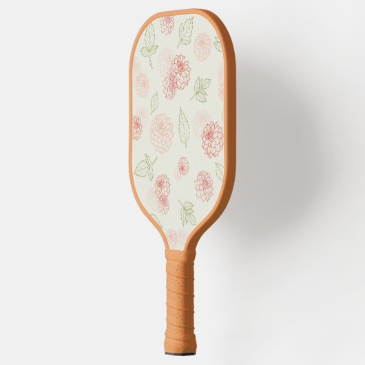 Preppy Roze en Groene Lijn Art Dahlia Pickleball Paddle (Links)