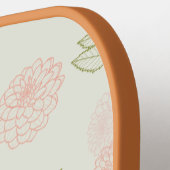 Preppy Roze en Groene Lijn Art Dahlia Pickleball Paddle (Links Detail)