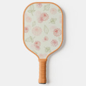 Preppy Roze en Groene Lijn Art Dahlia Pickleball Paddle (Achterkant)