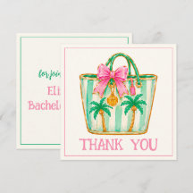 Preppy roze en groene Palm Beach tas