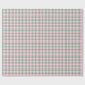 Preppy roze en groene ruit cadeaupapier (Vlak)