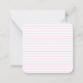 Preppy Roze en Groene Stripe Bow Gepersonaliseerd Notitiekaartje (Achterkant)