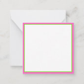 Preppy roze en groene walvis gepersonaliseerd notitiekaartje (Achterkant)