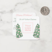 Preppy roze en groene zakelijke Logo Prettige fees Notitiekaartje (Voorkant / Achterkant in situ)