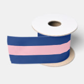 Preppy Roze en Marine Gestreepte Satijnen Lint (Spoel)
