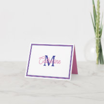 Preppy Roze en Marineblauw Eenvoudig Monogram