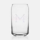 Preppy Roze en Marineblauw Monogram Blikvorm Glas (Achterkant)
