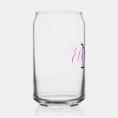 Preppy Roze en Marineblauw Monogram Blikvorm Glas (Rechts)