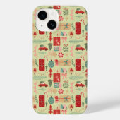 Preppy Roze en Mint Groene Coquette Kerstmis Case-Mate iPhone Case (Achterkant)