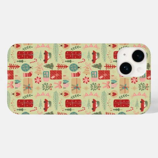Preppy Roze en Mint Groene Coquette Kerstmis Case-Mate iPhone Case (Achterkant (horizontaal))