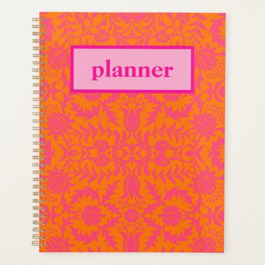 Preppy Roze en Oranje Planner (Voorkant)