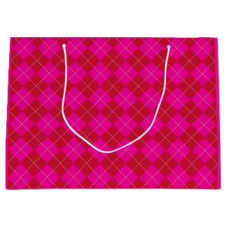 Preppy Roze en Rode Argyle Kerstvakantie Groot Cadeauzakje