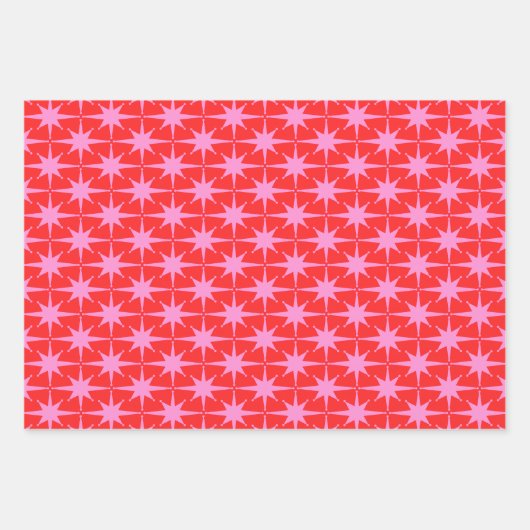 Preppy Roze en Rode Patroon Mix Inpakpapier Vel (Voorkant 2)