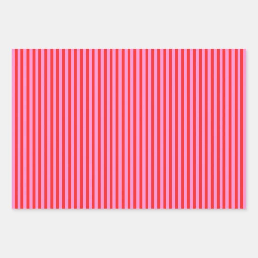 Preppy Roze en Rode Patroon Mix Inpakpapier Vel (Voorkant)