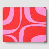 Preppy Roze en Rode Retro Groove Gepersonaliseerd Gastenboek (Achterkant)