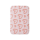 Preppy roze en rood hart illustraties badmat (Voorkant Verticaal)