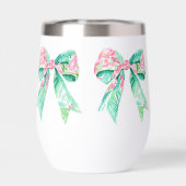 Preppy Roze en Turquoise Bloemen Monogram (Achterkant)