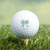 Preppy Roze en Turquoise Bloemenboog Gepersonalise Golfballen (Insitu Shirt)