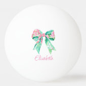 Preppy Roze en Turquoise Bloemenboog Gepersonalise Pingpongbal (Voorkant)