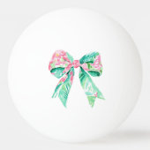 Preppy Roze en Turquoise Bloemenboog Gepersonalise Pingpongbal (Achterkant)