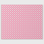 Preppy roze en witte gingham  cadeaupapier (Vlak)
