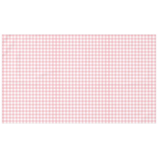 Preppy Roze en Witte Gingham Tafelkleed (Voorkant (Horizontaal))