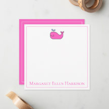 Preppy Roze en Witte Walvis Gepersonaliseerd