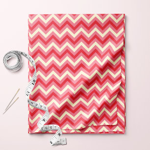 Preppy Roze en Witte ZigZag Chevron Patroon Stof