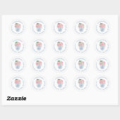 Preppy Roze Engelse Rozen Retouradres Ronde Sticker (Vel)