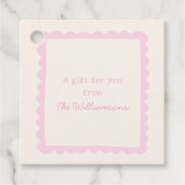 Preppy Roze Fantasie Rand Aangepast Geschenk Van Bedankjes Labels (Voorkant)