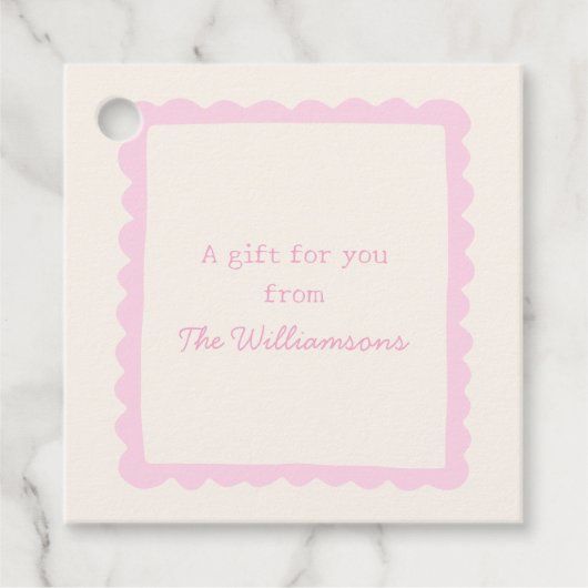 Preppy Roze Fantasie Rand Aangepast Geschenk Van Bedankjes Labels (Voorkant)
