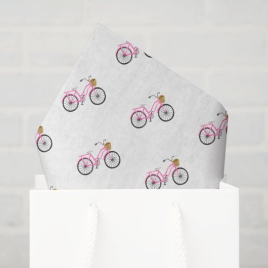 Preppy Roze Fiets Zomer Fun Vakantie Mode Tissuepapier (Cadeauzakje)