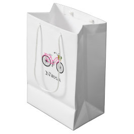 Preppy Roze Fietsnaam Bloemmand Zomerplezier Medium Cadeauzakje