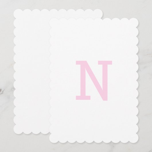 Preppy Roze Gemberpot Monogram Eerste Banner Kaart (Voorkant / Achterkant)