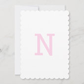 Preppy Roze Gemberpot Monogram Eerste Banner Kaart (Voorkant)